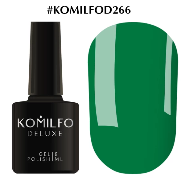 Gel polish Komilfo Deluxe Series No. D266 (dark green, enamel), 8 ml