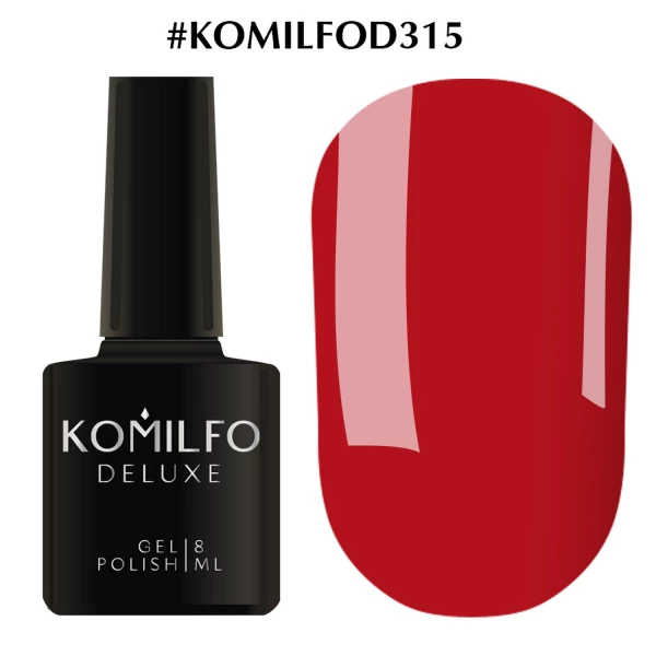 Gel polish Komilfo Deluxe Series No. D315 (carmine red, enamel), 8 ml