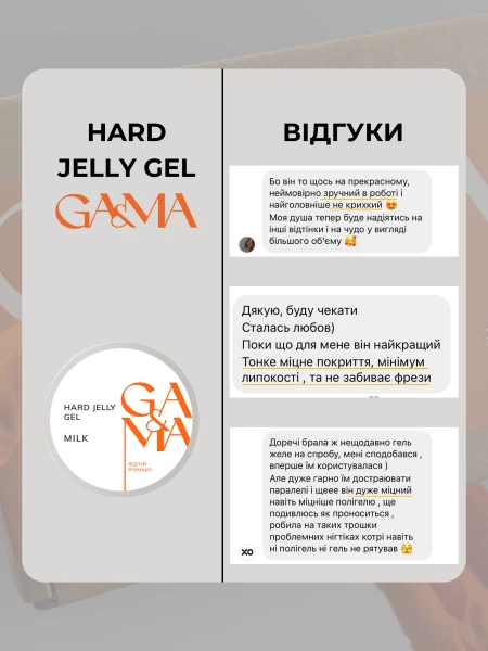 Ga&Ma Hard Jelly gel milk, 30 ml