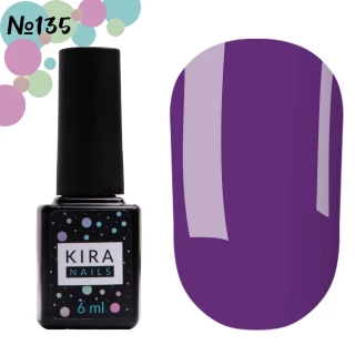 Gel polish Kira Nails No. 135 (purple, enamel), 6 ml