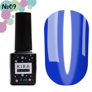 Gel polish Kira Nails Vitrage No. V09 (blue, stained glass), 6 ml