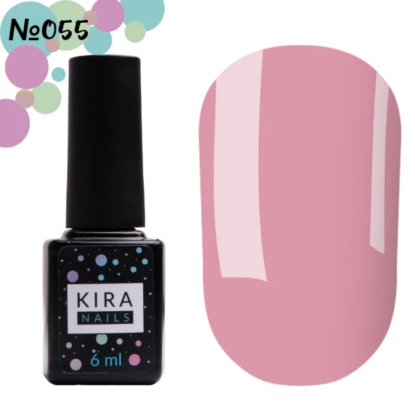 Гель-лак Kira Nails №055 (світло-рожевий, емаль), 6 мл