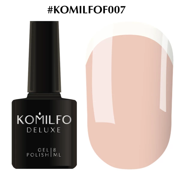 Гель-лак Komilfo French Collection №F007 (ніжний помаранчево-рожевий, емаль, для френча), 8 мл