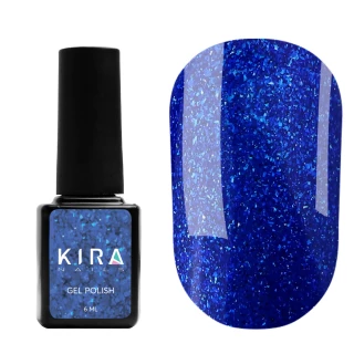 Гель-лак Kira Nails 24 Karat №010 (синій з вкрапленнями), 6 мл