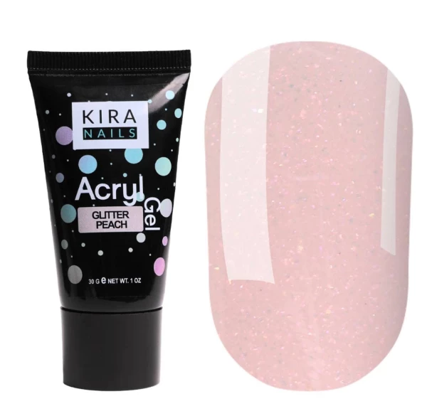 Kira Nails Acryl Gel – Glitter Peach, 30 г