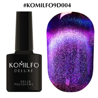 Gel polish Komilfo Cats eye 9D No. 004 (purple-blue, magnetic), 8 ml