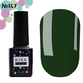 Гель-лак Kira Nails №147 (темний мох, емаль), 6 мл