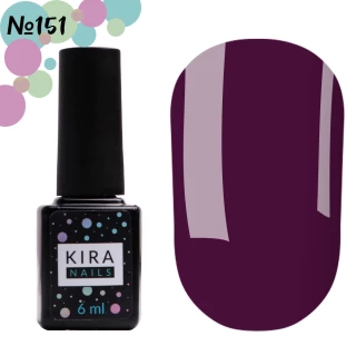 Гель-лак Kira Nails №151 (баклажановий, емаль), 6 мл