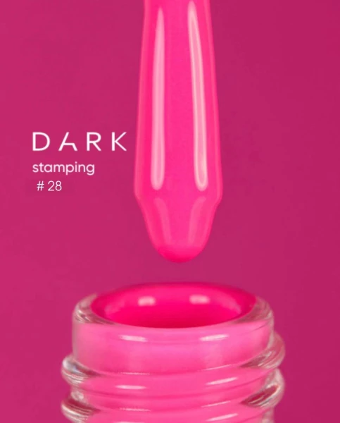 DARK Stamping polish неоновый розовый №28, 10 ml