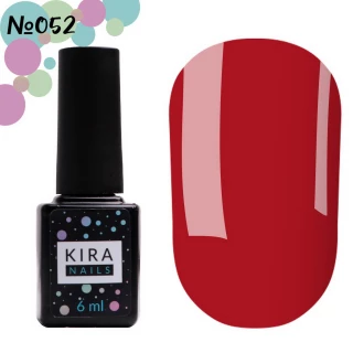 Гель-лак Kira Nails №052 (світлий малиново-червоний, емаль), 6 мл