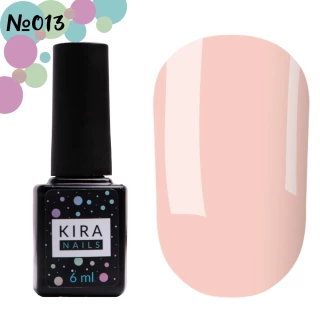 Lakier hybrydowy Kira Nails nr 013 (jasno brzoskwiniowo-różowy, emalia), 6 ml