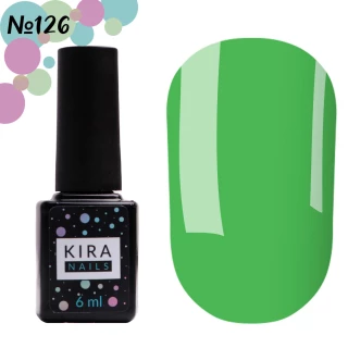 Гель-лак Kira Nails №126 (приглушений зелений, емаль), 6  мл 