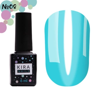 Гель-лак Kira Nails Vitrage №V08 (голубой, витражный), 6 мл