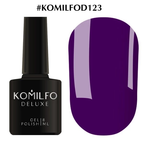 Gel polish Komilfo Deluxe Series No. D123 (blue-violet, enamel), 8 ml