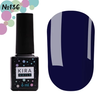 Gel polish Kira Nails No. 136 (electric, enamel), 6 ml