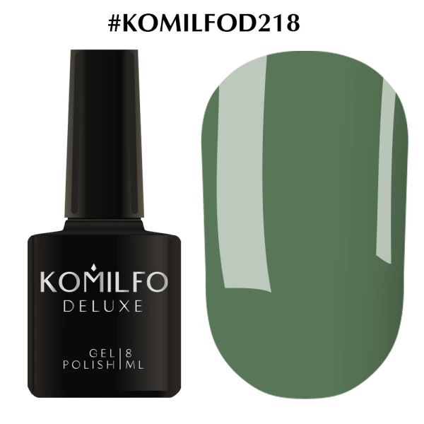 Gel polish Komilfo Deluxe Series No. D218 (muted greenish-turquoise, enamel), 8 ml