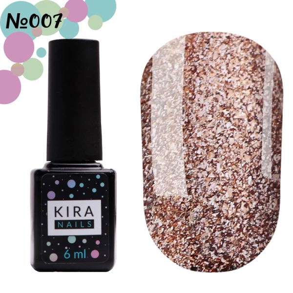 Lakier hybrydowy Kira Nails 24 Karat #007 (brąz z drobinami), 6 ml