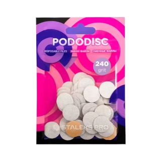 Pilniki wymienne białe do krążka do pedicure PODODISC STALEKS PRO S 240 gr. (50 szt.)