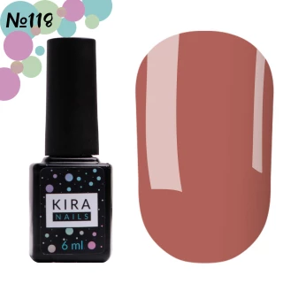 Гель-лак Kira Nails №118 (рожево-шоколадний, емаль), 6 мл