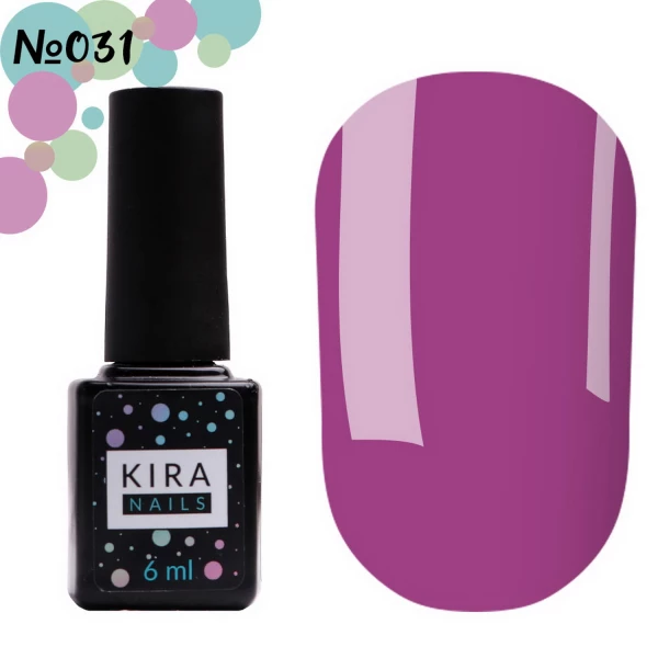 Гель-лак Kira Nails №031 (світла фуксія, емаль), 6 мл