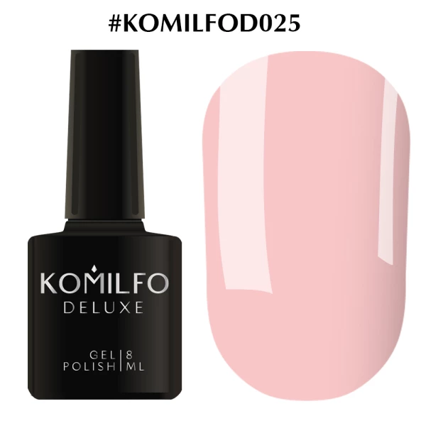 Gel polish Komilfo Deluxe Series No. D025 (light muted pink, enamel), 8 ml