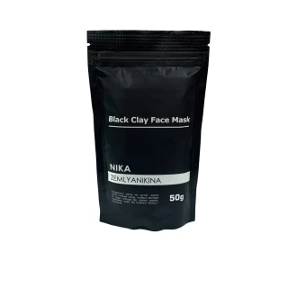 Глиняная маска черная black clay face mask nika zemlyanikina, 50г