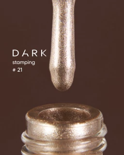 Lakier do stemplowania DARK nr 21, 10 ml (białe złoto metaliczne)