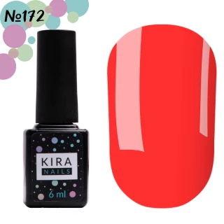 Gel polish Kira Nails No. 172 (coral, neon), 6 ml