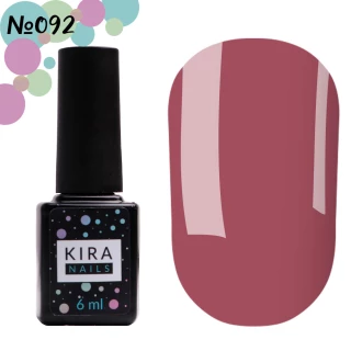 Гель-лак Kira Nails №092 (темно-бузковий, емаль), 6 мл