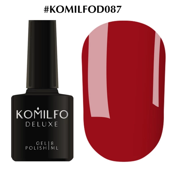 Gel polish Komilfo Deluxe Series No. D087 (dark red, enamel), 8 ml