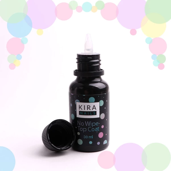 Kira Nails Top Coat - закрепитель для гель-лака БЕЗ липкого слоя, без кисточки, 30 мл