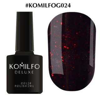 Gel polish Komilfo DeLuxe Series No. G024 (black with red sparkles), 8 ml