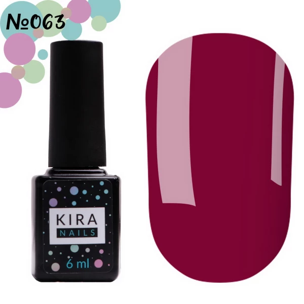 Lakier hybrydowy Kira Nails nr 063 (fuksja, emalia), 6 ml