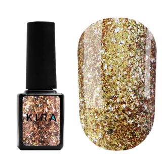 Гель-лак Kira Nails Shine Bright №006 (бронза з блискітками), 6 мл