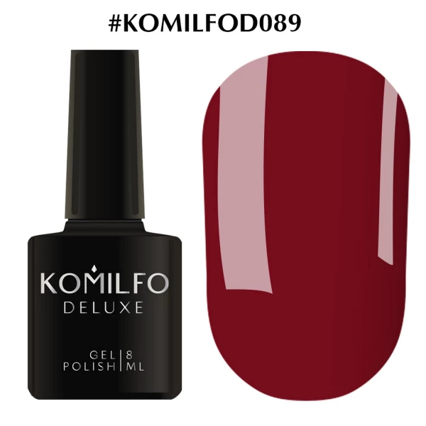 Gel polish Komilfo Deluxe Series No. D089 (burgundy, enamel), 8 ml