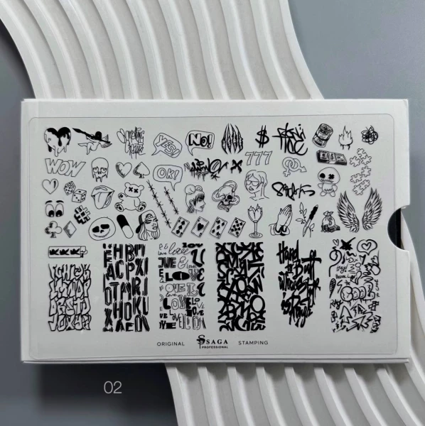 Saga Professional Stamping Plate #02 "Graffiti"