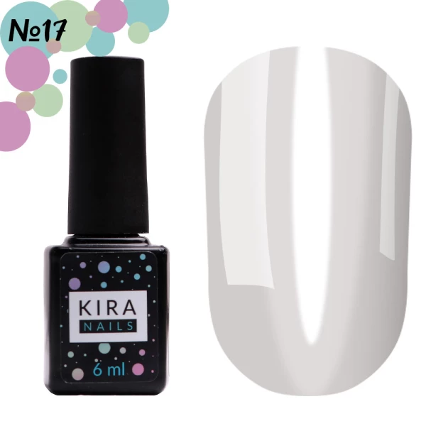 Gel polish Kira Nails Vitrage No. V17 (milky, stained glass), 6 ml