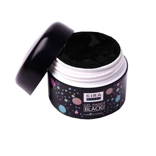 Гель-краска Kira Nails No Wipe, Black, 5 мл