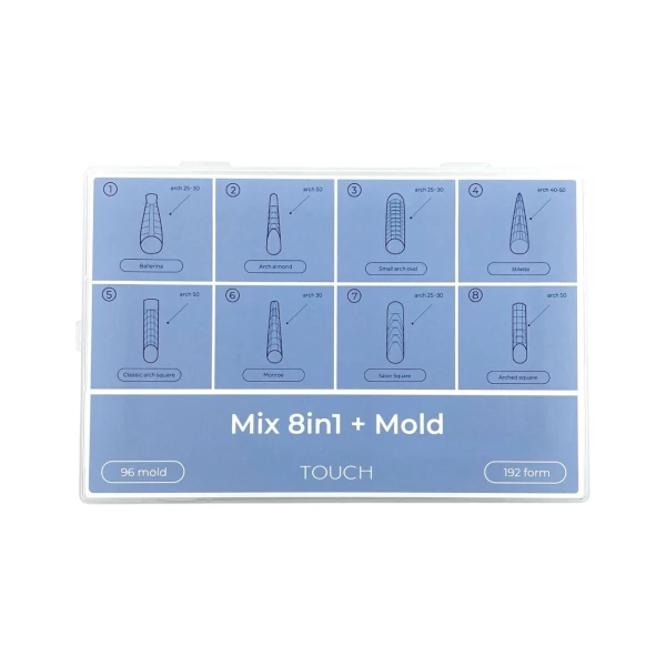 Touch Тіпси верхні форми Mix 8in1 + mold, 288 шт