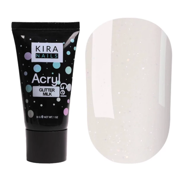 Kira Nails Acryl Gel – Glitter Milk, 30 г