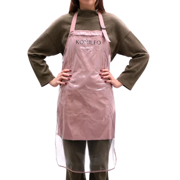 KOMILFO APRON, POWDER, SHORT, WITH REMOVABLE PVC FILM