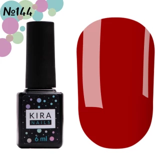 Гель-лак Kira Nails №144 (насыщенный красный, эмаль), 6 мл