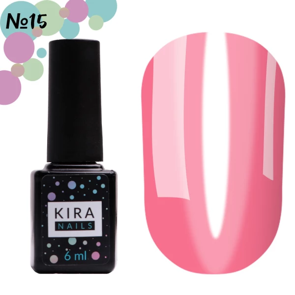 Gel polish Kira Nails Vitrage No. V15 (transparent purple, stained glass), 6 ml