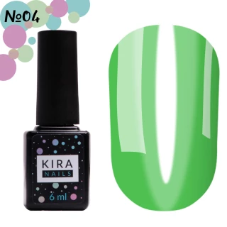 Гель-лак Kira Nails Vitrage №V04 (зеленый салатовый, витражный), 6 мл