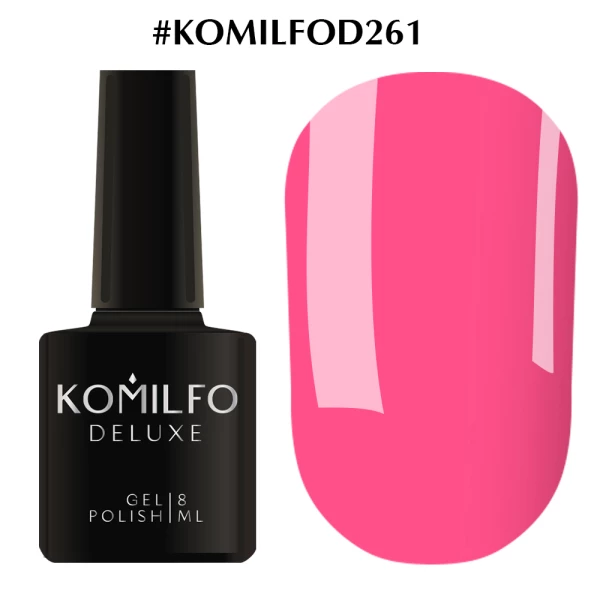 Gel polish Komilfo Deluxe Series No. D261 (bright pink, enamel), 8 ml