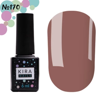 Gel polish Kira Nails No. 170 (milk chocolate, enamel), 6 ml