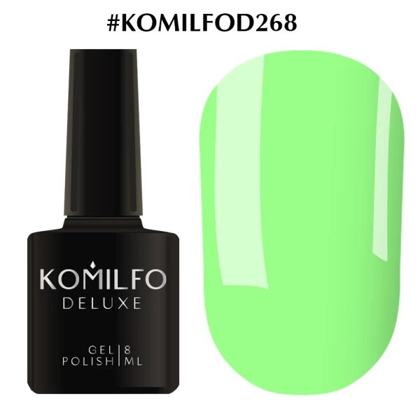 Gel polish Komilfo Deluxe Series No. D268 (green, neon, enamel), 8 ml