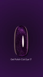 Dark gel polish Cat Eye 17, 6 ml