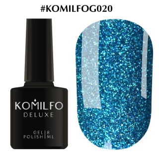 Gel polish Komilfo DeLuxe Series No. G020 (turquoise, microglitter), 8 ml