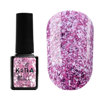 Гель-лак Kira Nails Shine Bright №008 (рожевий з блискітками), 6 мл